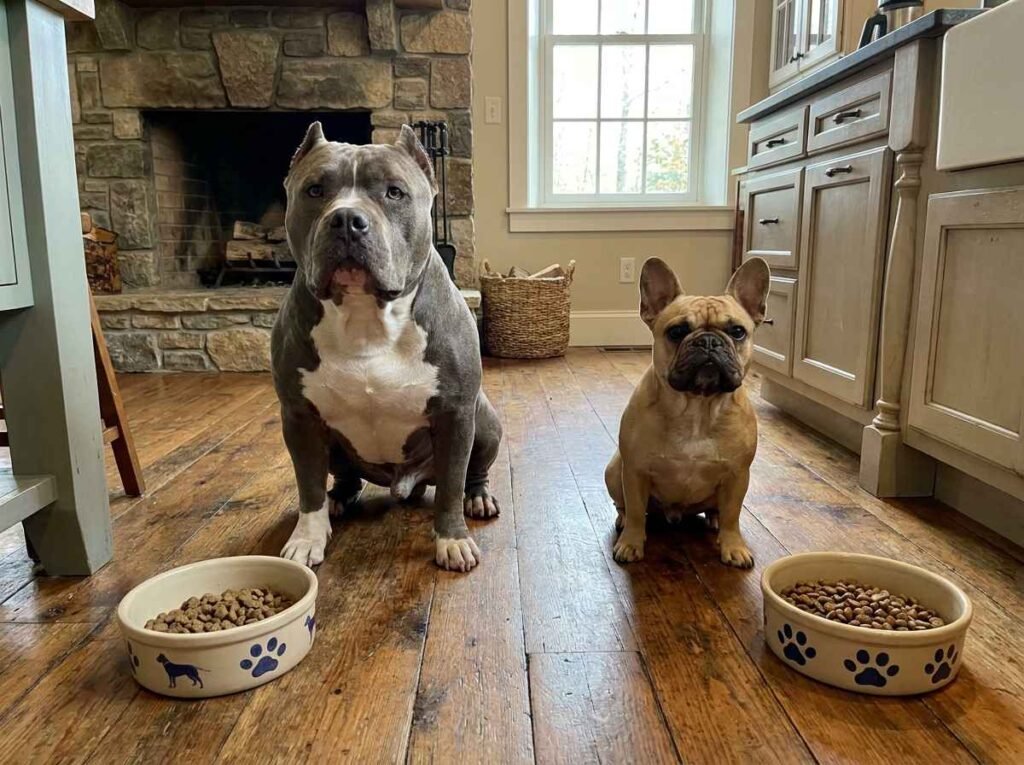 American Bully and French Bulldog diet and feeding setup