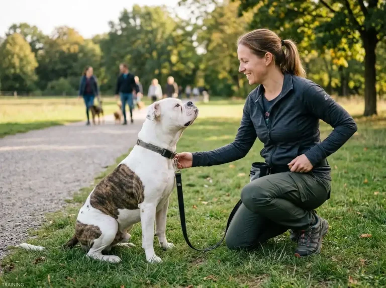 American Bulldog training for safe guard dog behavior